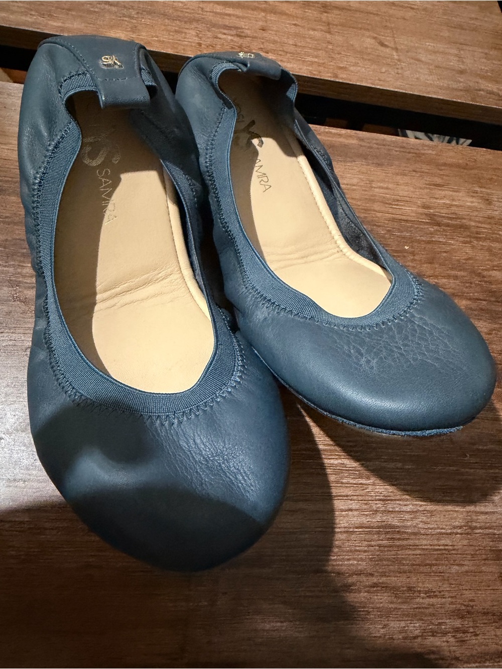 Yosi Samra Samara Foldable Leather Ballet Flat Deep Navy Sz 8 NWOT - Picture 10 of 10